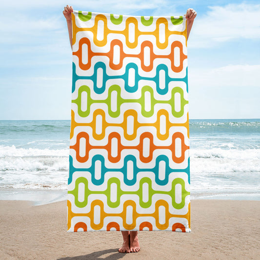 Mid Century Modern Multicolour ZipperDee Beach & Pool Towel