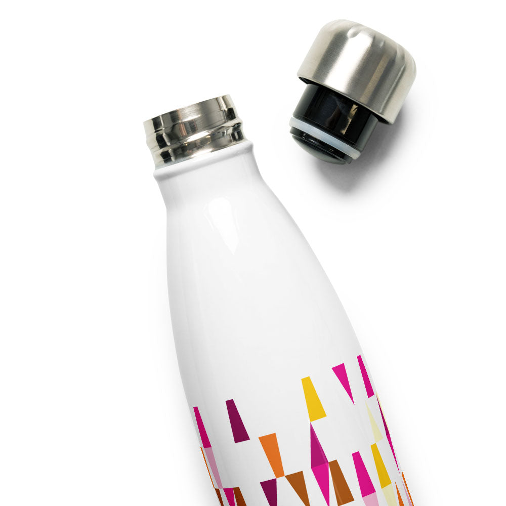 Mid Century Modern Orange Pink LozAnges 17 oz Stainless Steel Designer Water Bottle