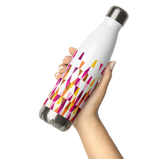 Mid Century Modern Orange Pink LozAnges 17 oz Stainless Steel Designer Water Bottle