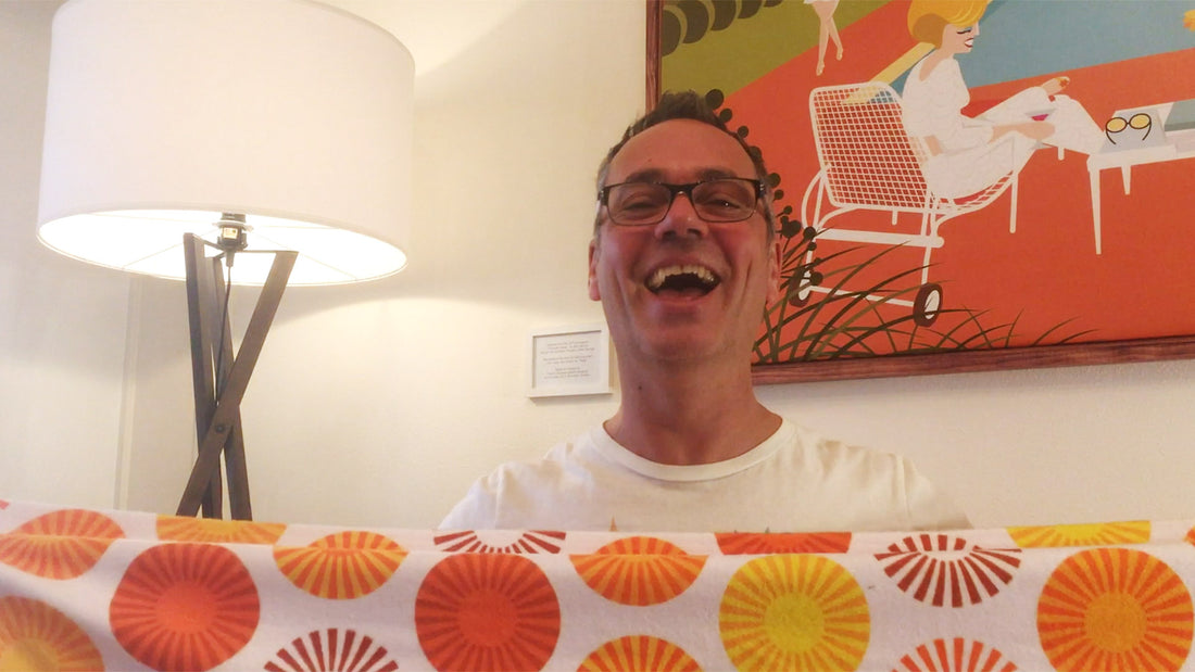 Samples: Mid Century FlowerPower collection with Cushion, Beach Towel & Bag