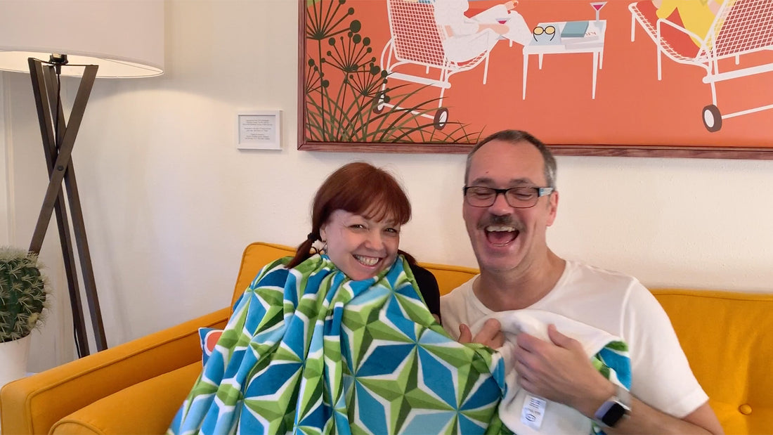 Samples: Mid Century Modern new Throw Blankets and PolaRise collection, plus a surprise for my first co-host!
