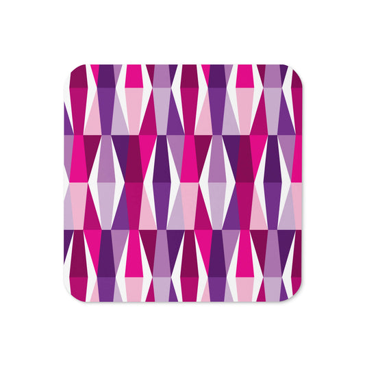 Mid Century Modern Purple LozAnges Square Single Coaster top view