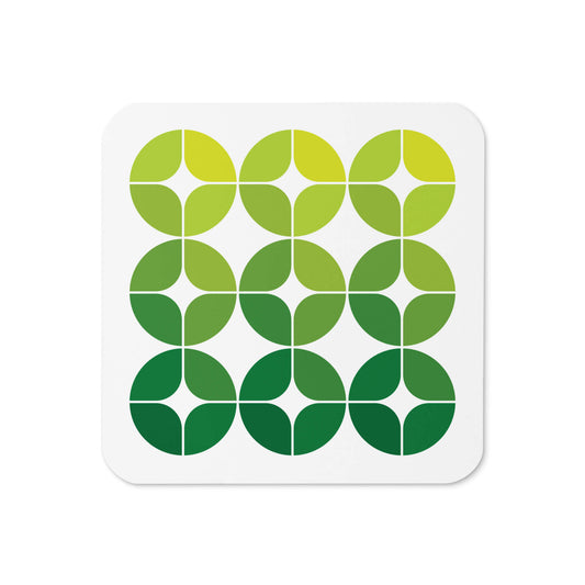 Mid Century Modern Green StarChips Square Single Coaster top view