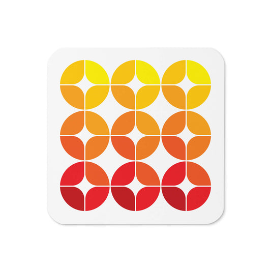 Mid Century Modern Orange StarChips Square Single Coaster top view