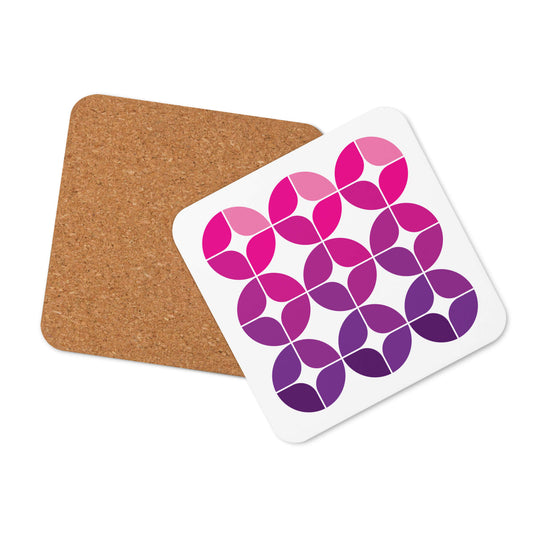 Mid Century Modern Purple StarChips Square Single Coaster with cork bottom
