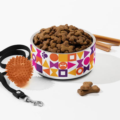 Mid Century Modern Orange Pawzl Pet Bowl 32oz with dog accessories