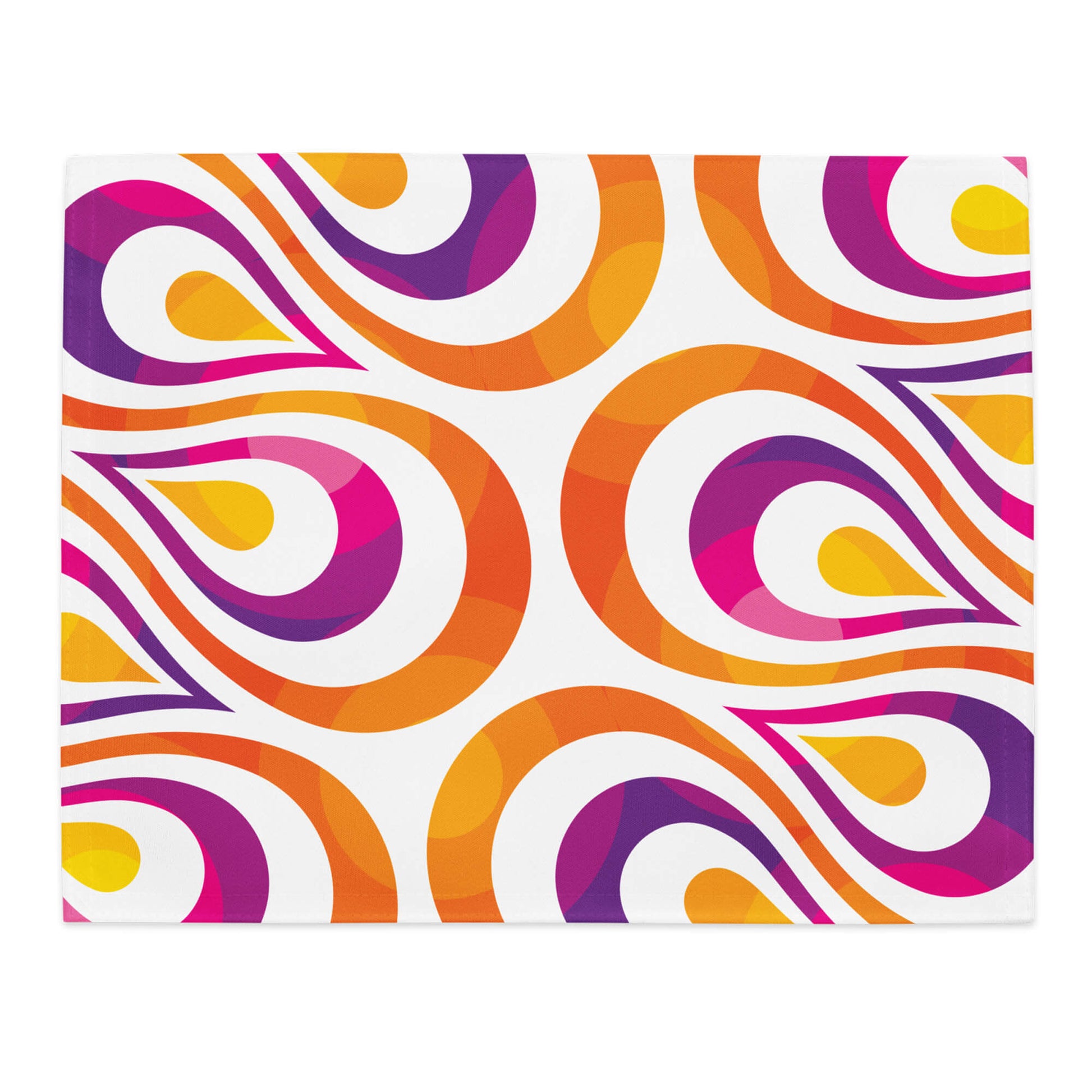 Mid Century Modern Multicolor TearDrops Placemats Set of 4 orange purple single