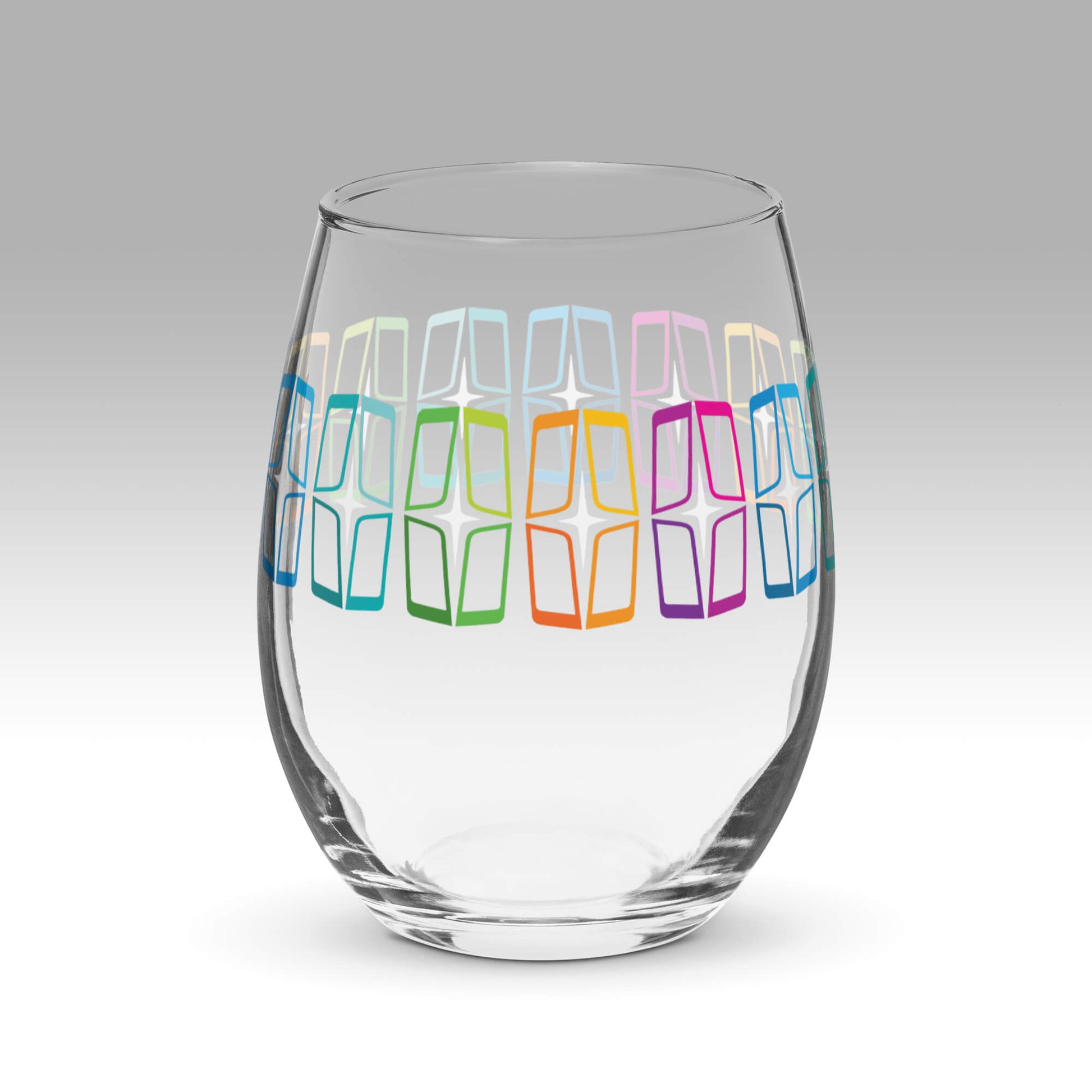 Wine Glasses Drinkware, Holiday Multicolored Metallic Angled Accent Dr –  MyGift
