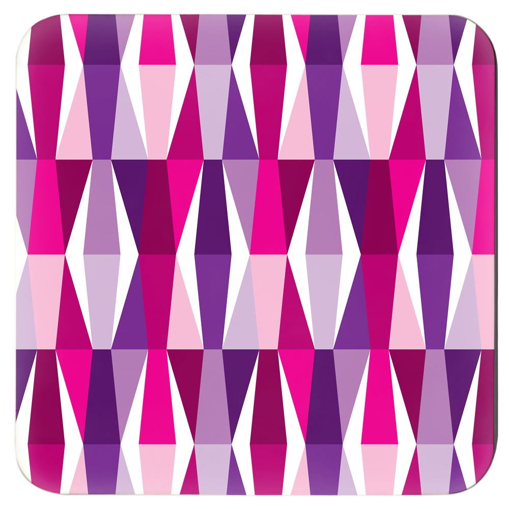 Mid Century Modern Multicolour LozAnges Square Coasters purple