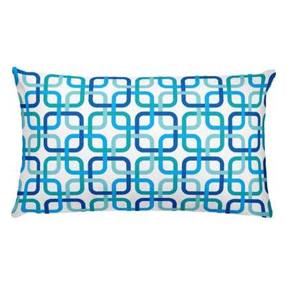 Mid Century Modern Blue PanAmTrays 20" x 12" Rectangular Cushion Throw Pillow