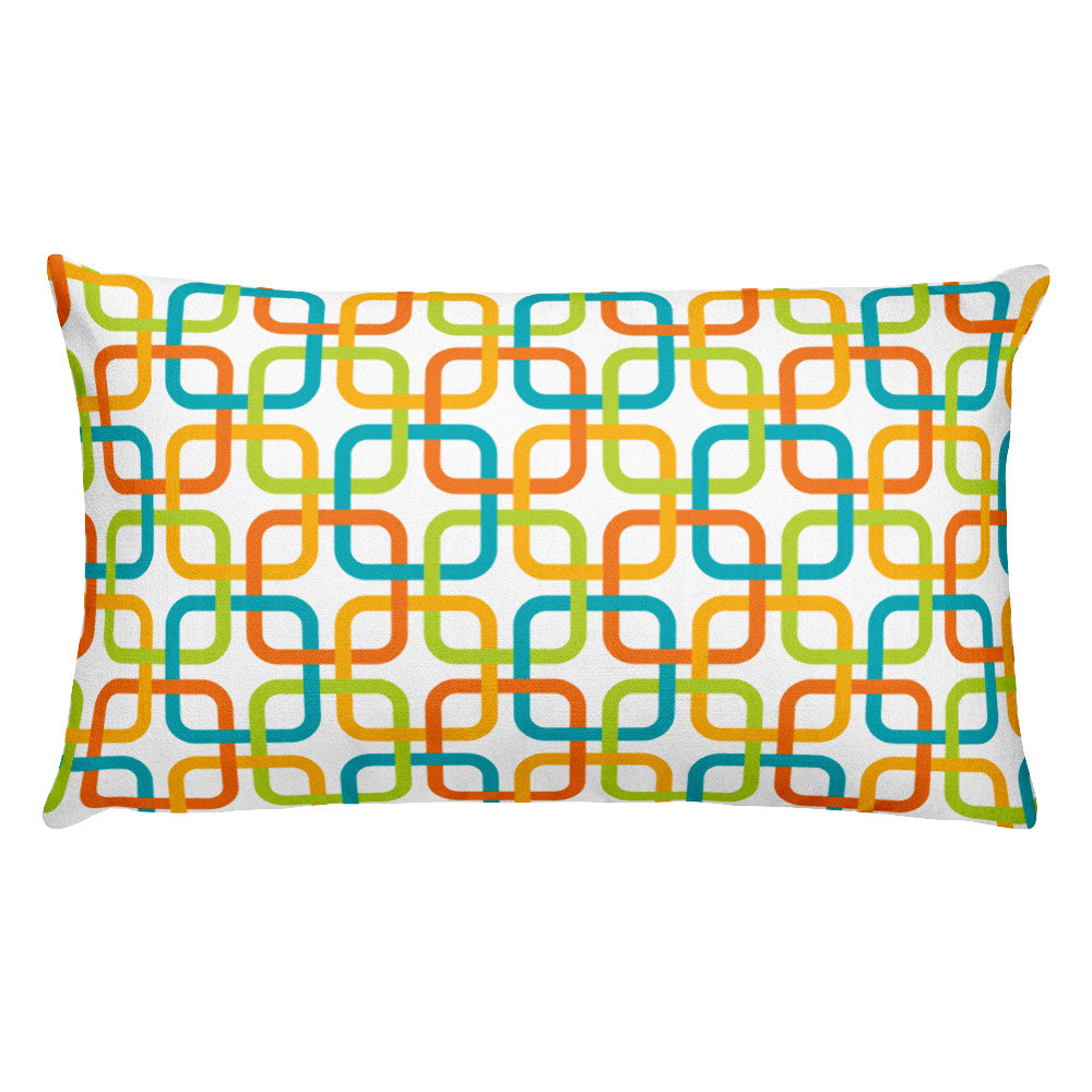 Mid Century Modern Multicolour PanAmTrays 20" x 12" Rectangular Cushion Throw Pillow