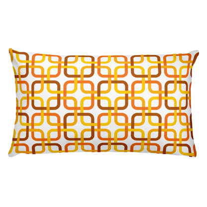 Mid Century Modern Orange PanAmTrays Rectangular 20" x 12" Cushion Throw Pillow