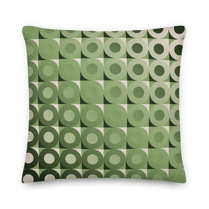 Mid Century Modern Camel Green LifeSavers 18" Square Throw Pillow front view