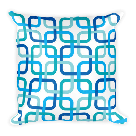 Mid Century Modern Blue PanAmTrays 18" Square Cushion Throw Pillow