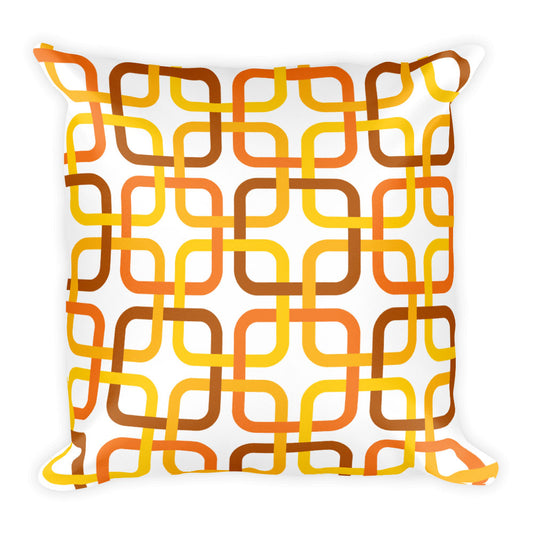 Mid Century Modern Orange PanAmTrays Square 18" Cushion Throw Pillow