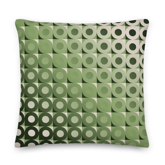 Mid Century Modern Camel Green LifeSavers 22" Square Throw Pillow front view