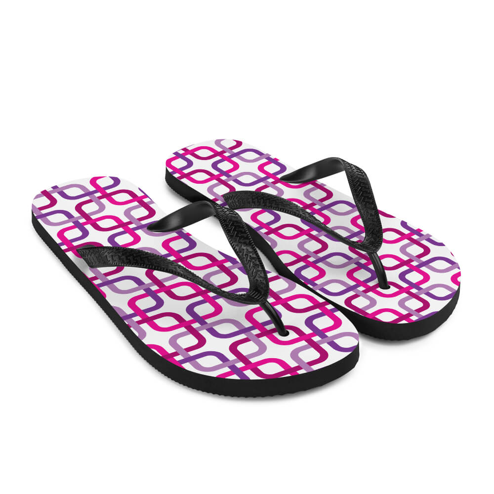 Mid Century Modern Pink PanAmTrays Flip-Flops angle view