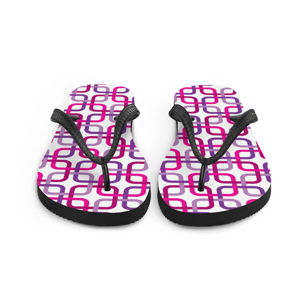 Mid Century Modern Pink PanAmTrays Flip-Flops front view