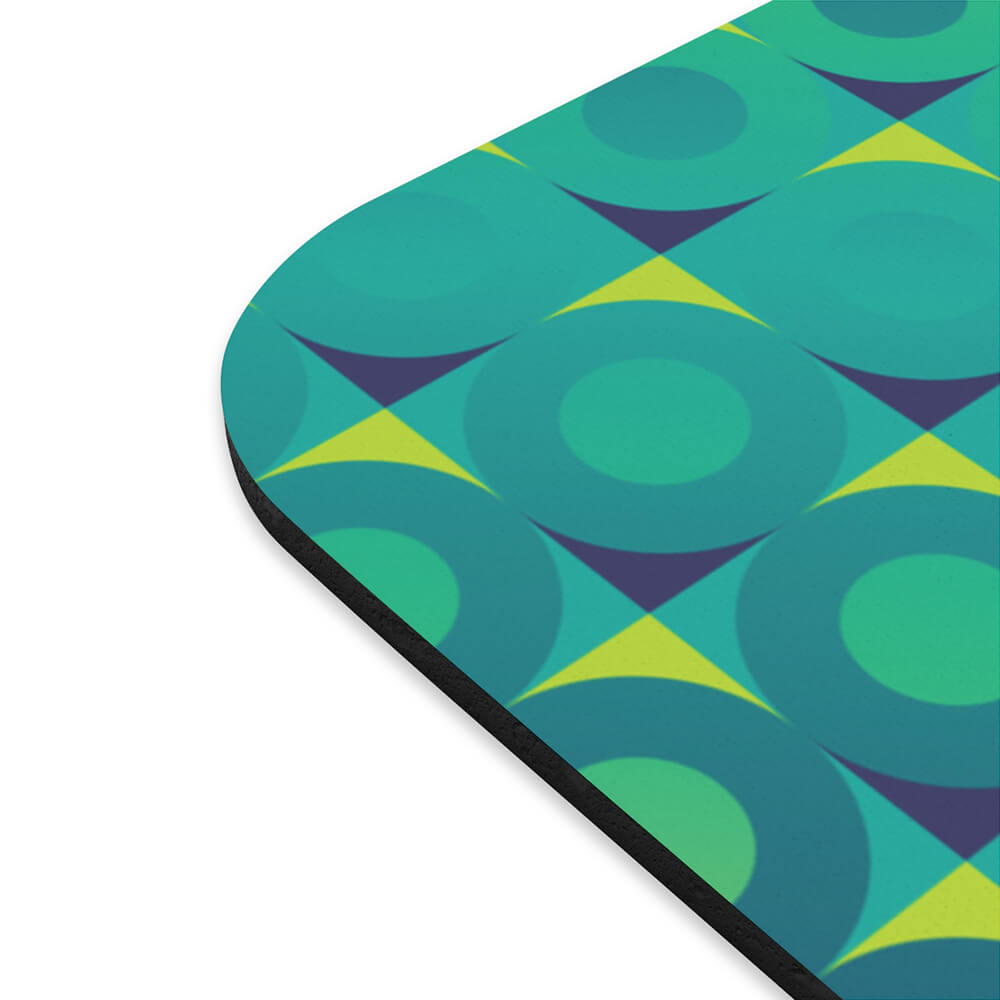 Mid Century Modern Aqua Green LifeSavers Rectangular Mouse Pad closeup