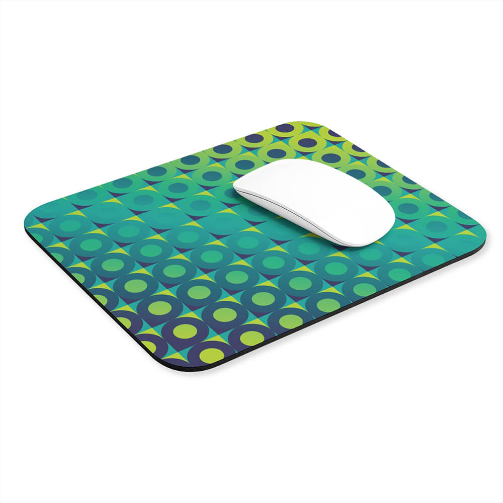 Mid Century Modern Aqua Green LifeSavers Rectangular Mouse Pad with mouse