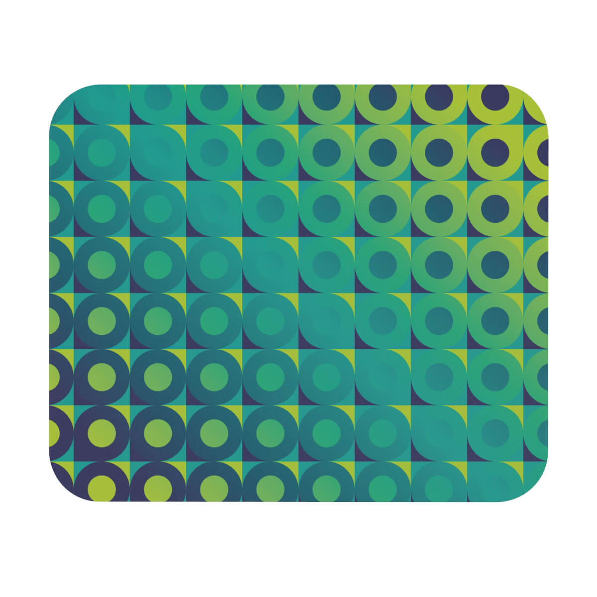 Mid Century Modern Aqua Green LifeSavers Rectangular Mouse Pad top view