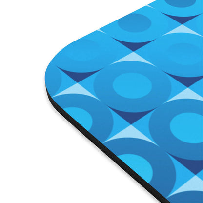 Mid Century Modern Blue LifeSavers Rectangular Mouse Pad closeup