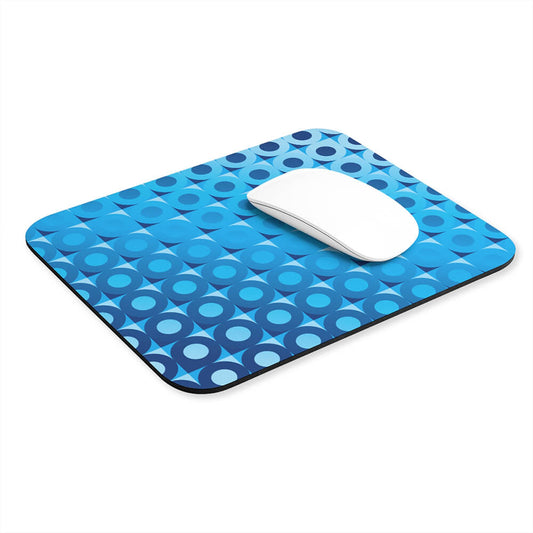Mid Century Modern Blue LifeSavers Rectangular Mouse Pad with mouse