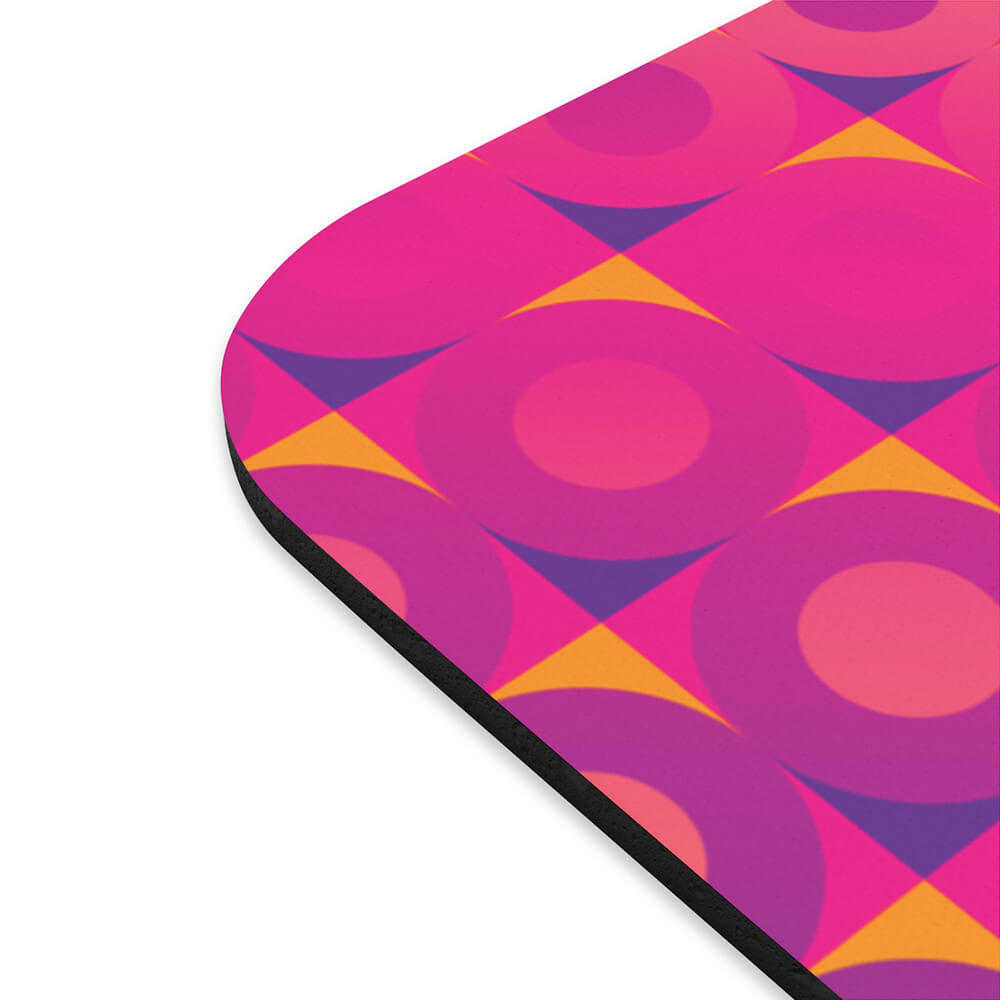 Mid Century Modern Orange Pink LifeSavers Rectangular Mouse Pad closeup