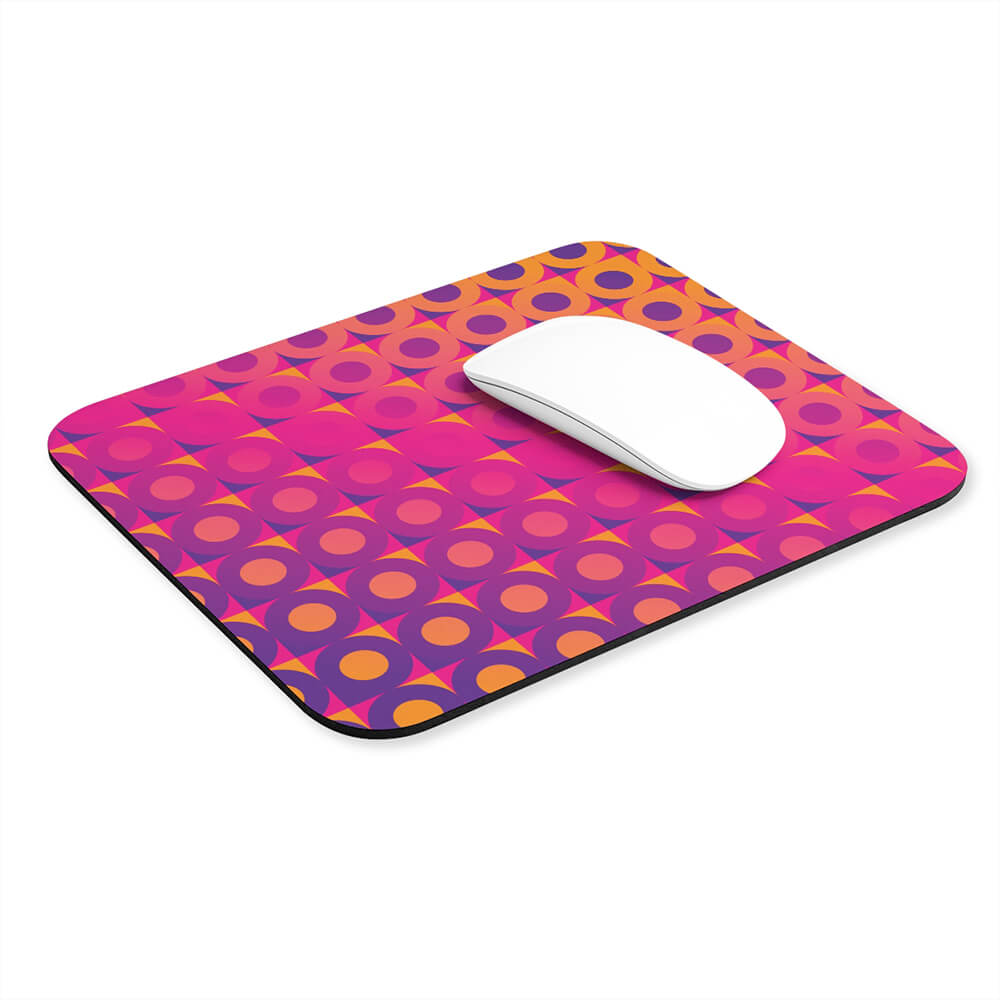 Mid Century Modern Orange Pink LifeSavers Rectangular Mouse Pad with mouse