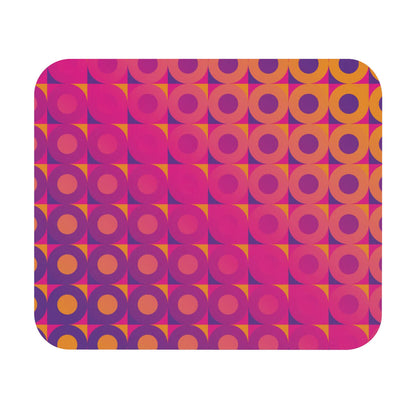 Mid Century Modern Orange Pink LifeSavers Rectangular Mouse Pad top view