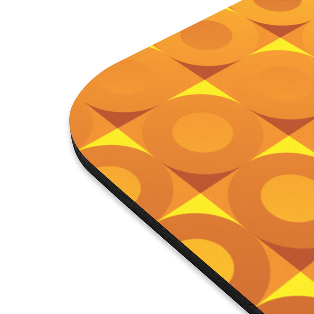Mid Century Modern Orange Yellow LifeSavers Rectangular Mouse Pad closeup