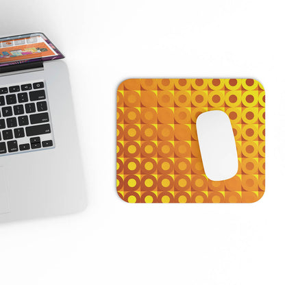 Mid Century Modern Orange Yellow LifeSavers Rectangular Mouse Pad with laptop