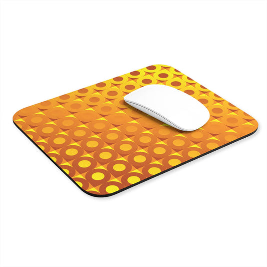 Mid Century Modern Orange Yellow LifeSavers Rectangular Mouse Pad with mouse