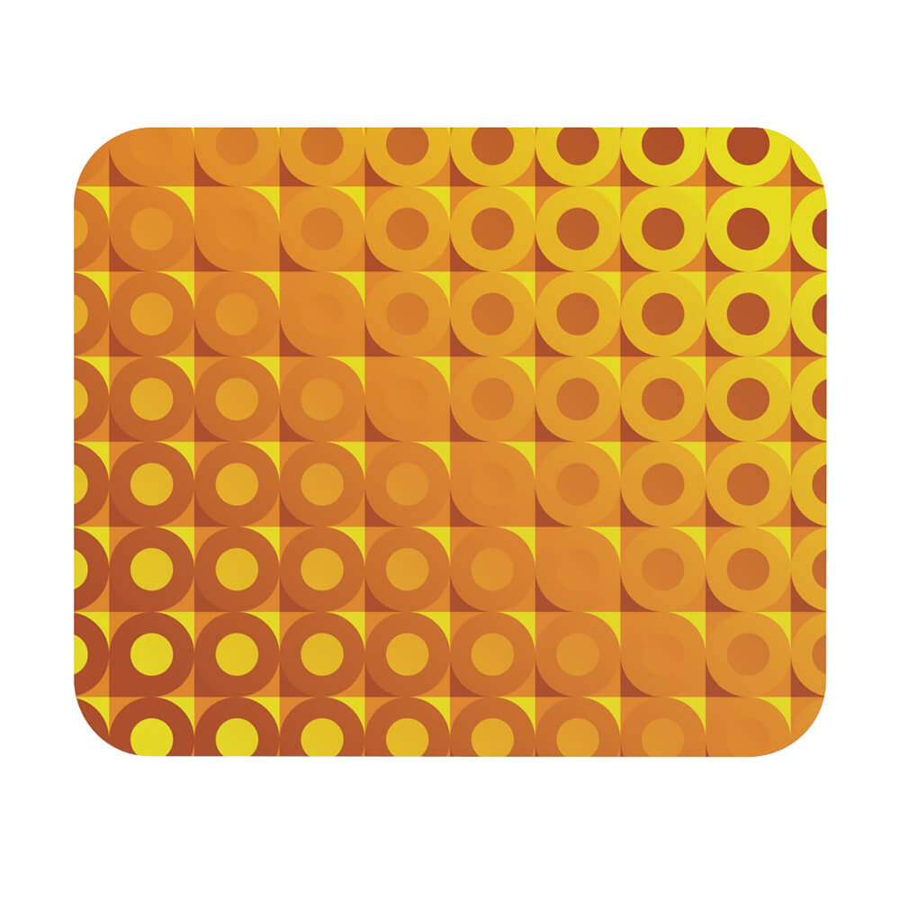 Mid Century Modern Orange Yellow LifeSavers Rectangular Mouse Pad top view