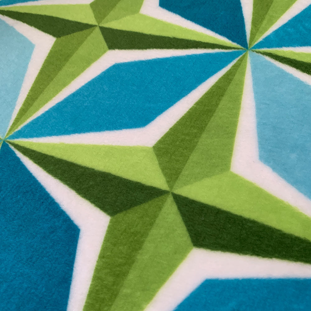 Mid Century Modern Aqua Green PolaRise Throw Blanket closeup of printed side