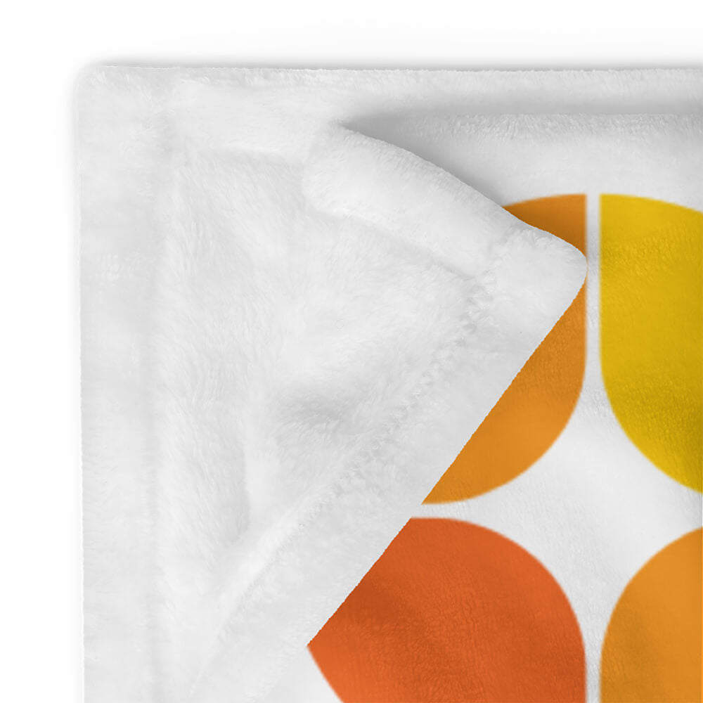 Orange and white online throw