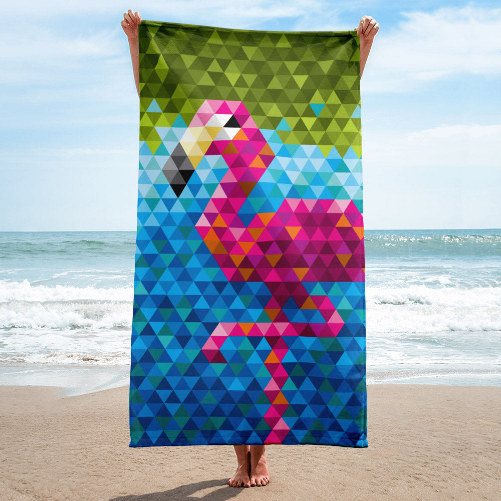 Mid Century Modern Flamingo Beach & Pool Towel