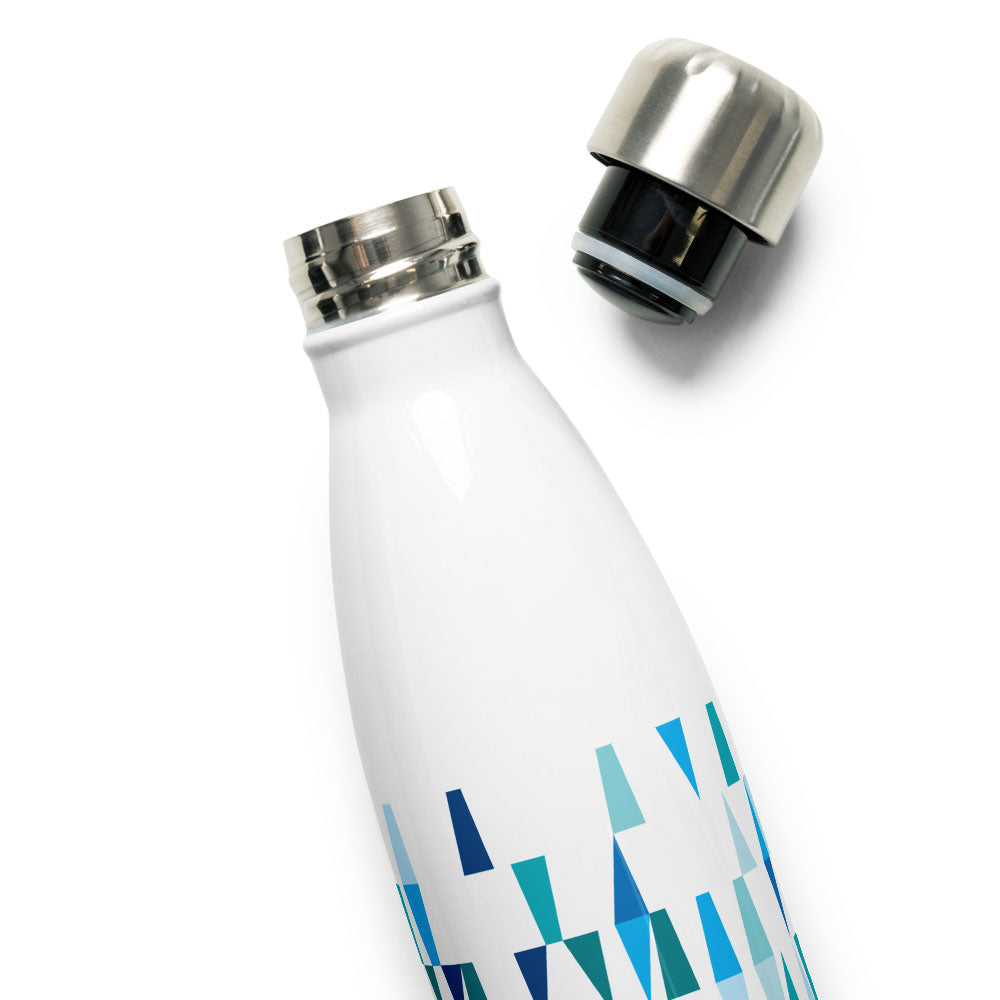 Mid Century Modern Blue Aqua LozAnges 17 oz Stainless Steel Water Bottle cap