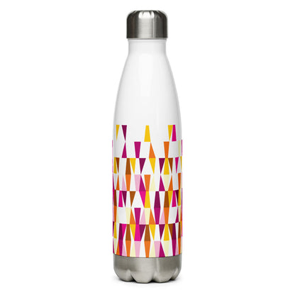 Mid Century Modern Orange Pink LozAnges 17 oz Stainless Steel Designer Water Bottle
