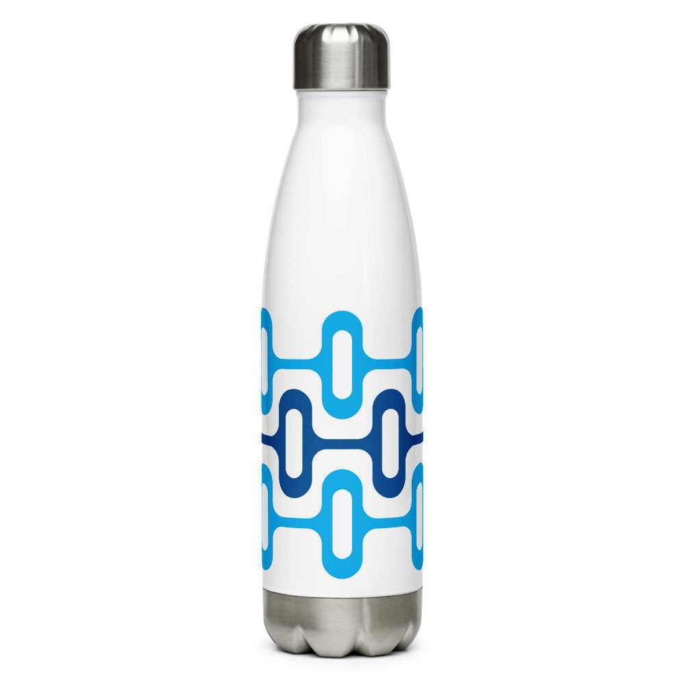Mid Century Modern Blue ZipperDee 17 oz Stainless Steel Designer Water ...